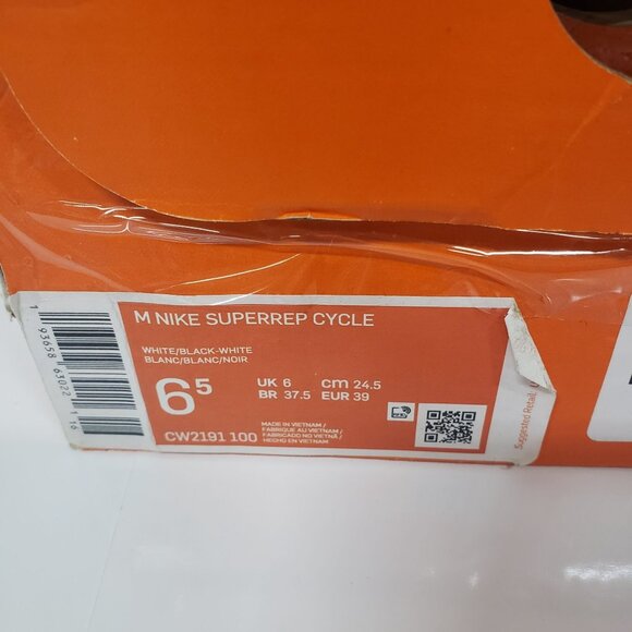 Nike Men's  SuperRep Cycle Cycling Shoes in White/black - Size 6.5‎ - Picture 8 of 9